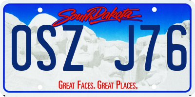 SD license plate 0SZJ76
