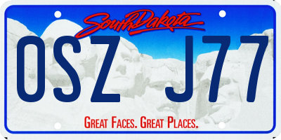 SD license plate 0SZJ77