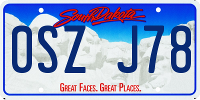SD license plate 0SZJ78