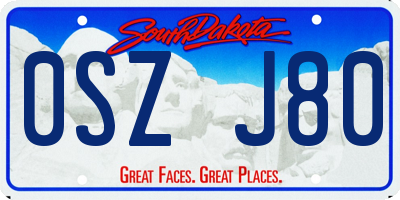 SD license plate 0SZJ80