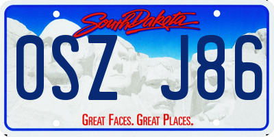SD license plate 0SZJ86