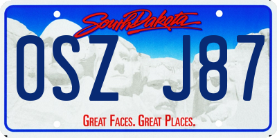 SD license plate 0SZJ87