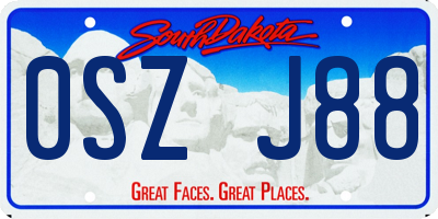 SD license plate 0SZJ88