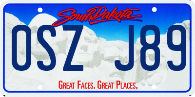 SD license plate 0SZJ89