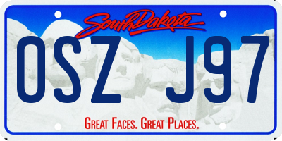 SD license plate 0SZJ97
