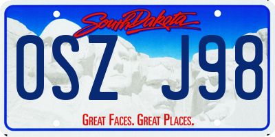 SD license plate 0SZJ98