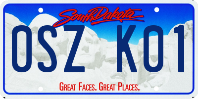 SD license plate 0SZK01