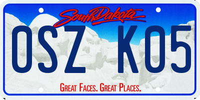 SD license plate 0SZK05