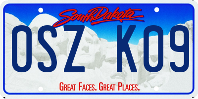SD license plate 0SZK09
