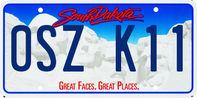 SD license plate 0SZK11