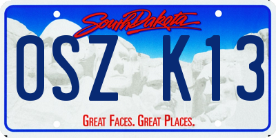 SD license plate 0SZK13