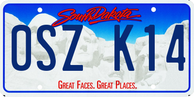 SD license plate 0SZK14