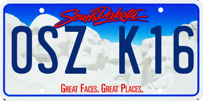 SD license plate 0SZK16