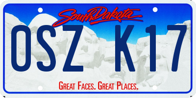 SD license plate 0SZK17