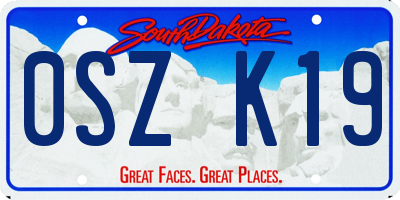 SD license plate 0SZK19