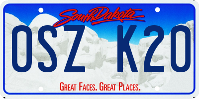 SD license plate 0SZK20