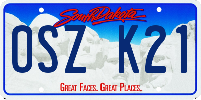 SD license plate 0SZK21