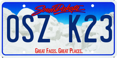 SD license plate 0SZK23