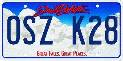 SD license plate 0SZK28