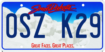 SD license plate 0SZK29