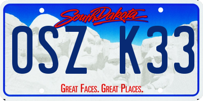 SD license plate 0SZK33
