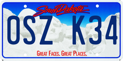 SD license plate 0SZK34