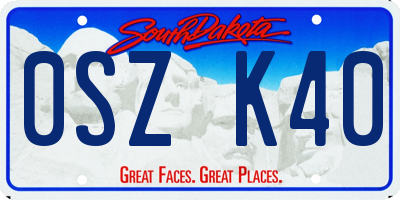 SD license plate 0SZK40