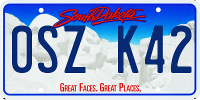 SD license plate 0SZK42