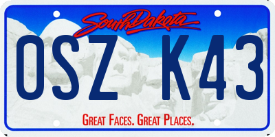 SD license plate 0SZK43