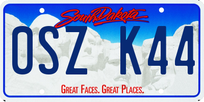 SD license plate 0SZK44