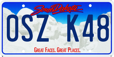 SD license plate 0SZK48