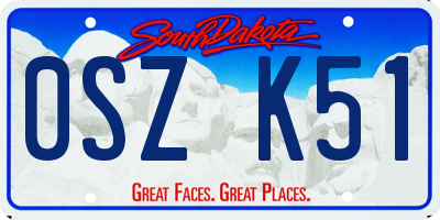 SD license plate 0SZK51
