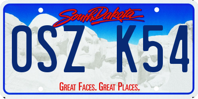 SD license plate 0SZK54