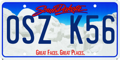 SD license plate 0SZK56