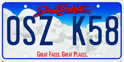 SD license plate 0SZK58
