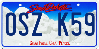 SD license plate 0SZK59