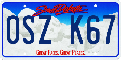 SD license plate 0SZK67