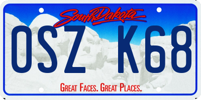 SD license plate 0SZK68