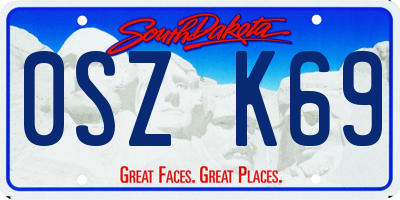 SD license plate 0SZK69