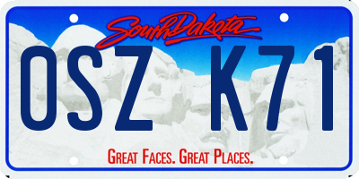SD license plate 0SZK71
