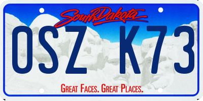 SD license plate 0SZK73