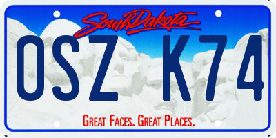 SD license plate 0SZK74