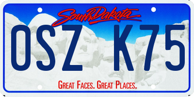 SD license plate 0SZK75