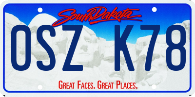 SD license plate 0SZK78
