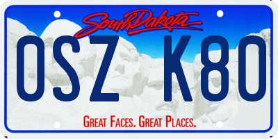 SD license plate 0SZK80