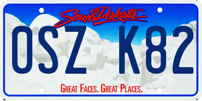 SD license plate 0SZK82