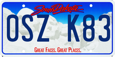 SD license plate 0SZK83