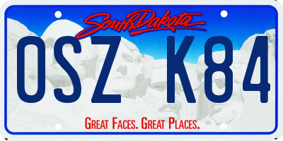 SD license plate 0SZK84