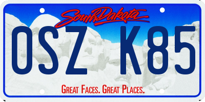 SD license plate 0SZK85