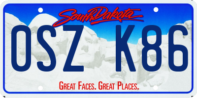 SD license plate 0SZK86